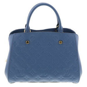 Louis Vuitton Amplant Leather Montaigne BB Handbag Blue
